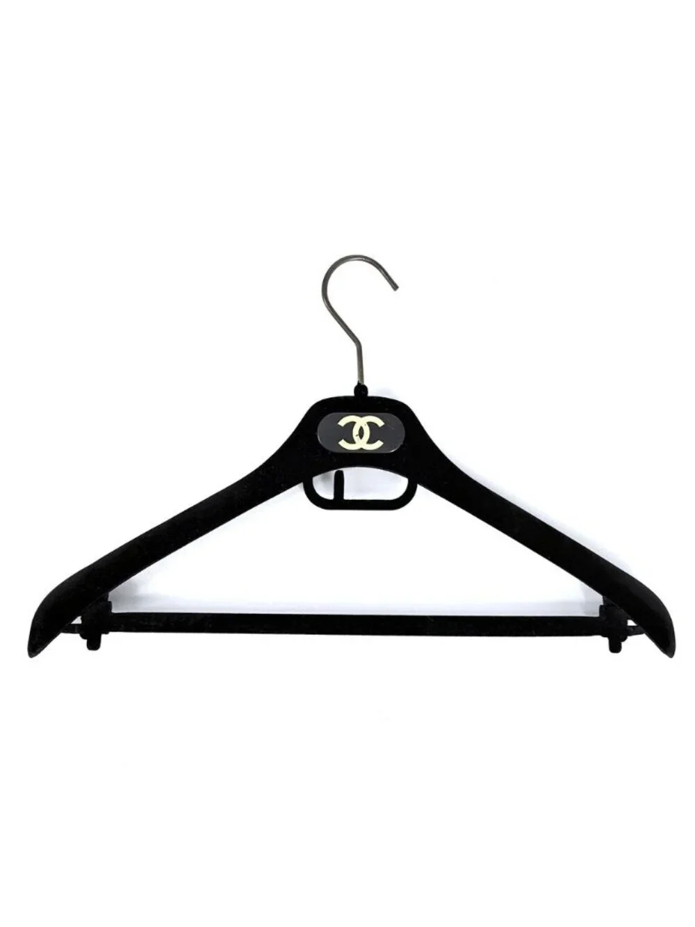 Chanel Set Mademoiselle Button Jacket Skirt Vintage Black Gold Wool Fall 40